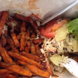 shark burger halfway.. I forgot to take the picture before eating it