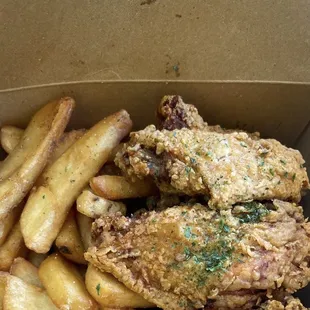 Spicy Fried Wings &amp; French Fries