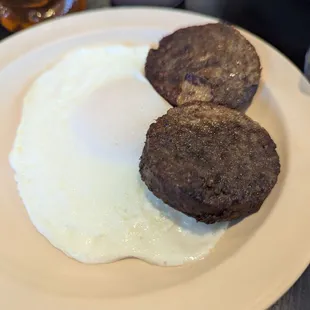 Sausage patties good with perfect overeasy