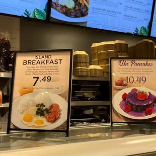 breakfast menus and prices