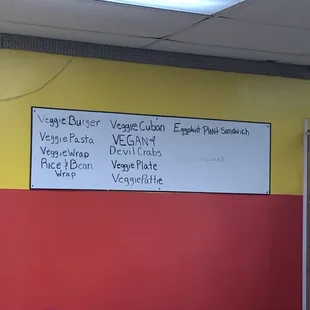 Vegan options