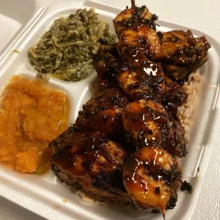 chicken, rice, and vegetables