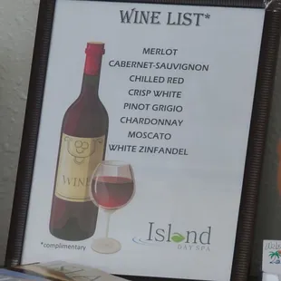 Wine list