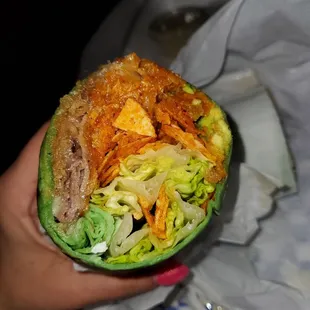 Island prime rib in a wrap/add lettuce