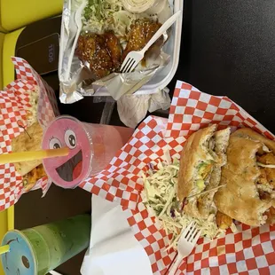 Teriyaki wings Huli Huli Island Prime Rib  Strawberry Banana Smoothie