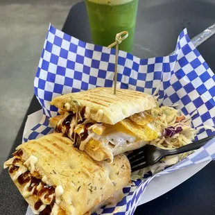 #3 Chicken Truffle Crunch and basil lemonade