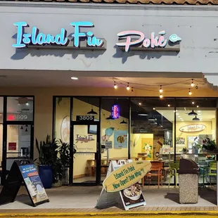 the front of the restaurant