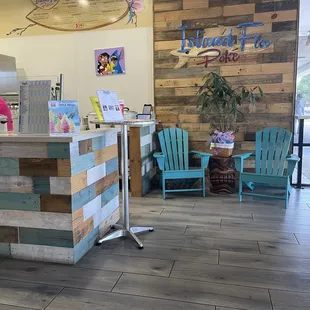 the front desk of the restaurant