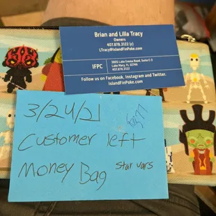 A purse I left in the restaurant