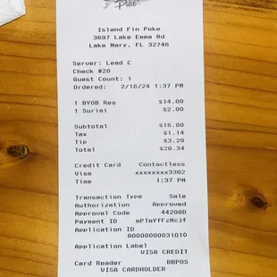 $20.34 for a Build Your Own Bowl (3 Scoops) includes a 20% tip