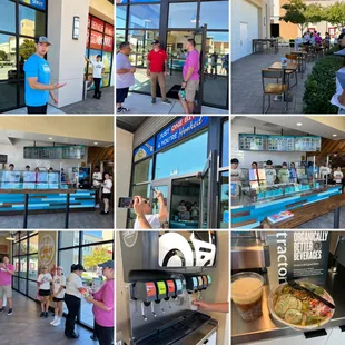 a collage of photos of a restaurant