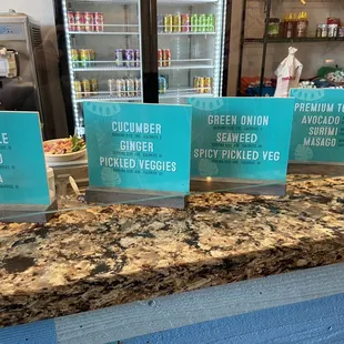 a variety of menus
