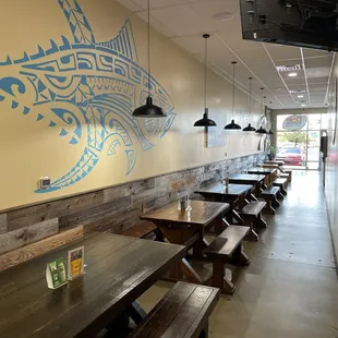Tasteful island decor without being &quot;over the top&quot; . Super clean dining area
