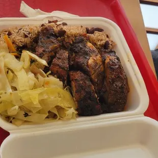 Hubby's jerk chicken platter