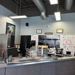 Counter and kitchen