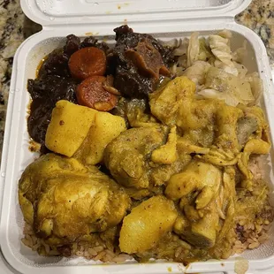 Sm Oxtail Combination with Curry Chicken