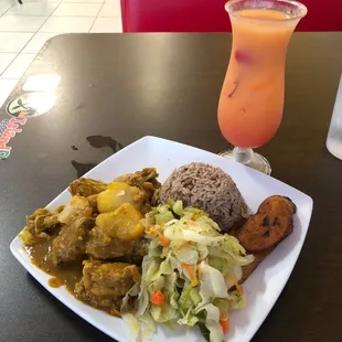 Rum punch and curry chicken