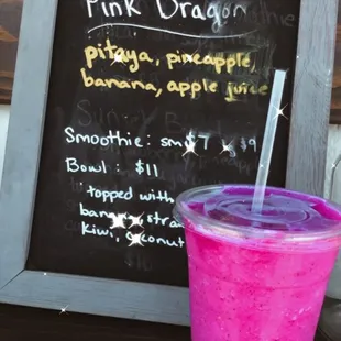 Pink dragon smoothie :)
