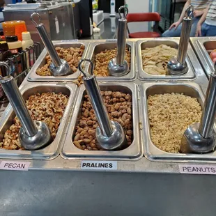 Part of toppings bar (and some sauces visible in background)