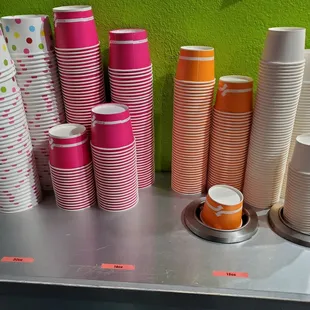 Cup stacks / sizes
