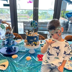 Face painting for my sons birthday