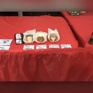 a table with food on it