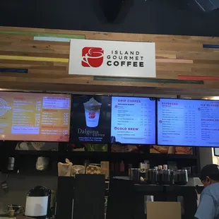 Coffee menu