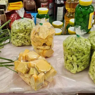 Kabocha (pumpkin)... peeled and cut up! Ready to cook!