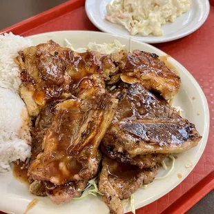 10. BBQ Chicken and 2 BBQ Short Ribs Combo Plate