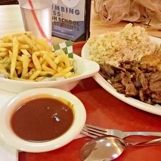 9. BBQ Chicken and BBQ Beef Combo Plate