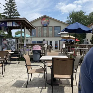 View from the deck to the restaurant