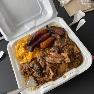 Large Brownstew Chicken Plate Signature Island Mac N&apos; Cheese Sweet Plantains