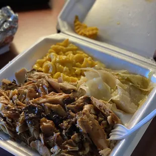 Large Jerk Smoked Chicken Plate w/ Signature Cabbage Signature Island Mac N&apos; Cheese