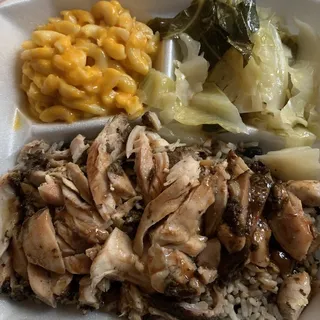 Large Jerk Smoked Chicken Plate