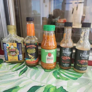 Looking for some heat??? We always have a unique lineup of hot sauces from throughout the Caribbean available.