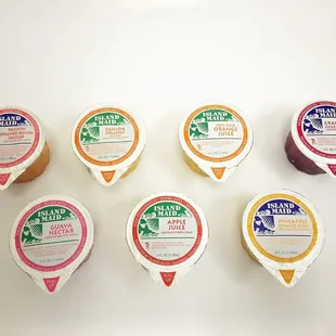 six different flavors of ice cream