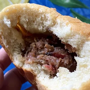 Inside baked bbq manapua