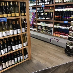 a variety of wines on display