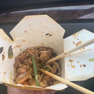 Island soba noodles with teriyaki chicken