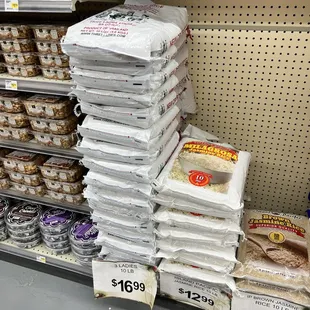 a stack of food items