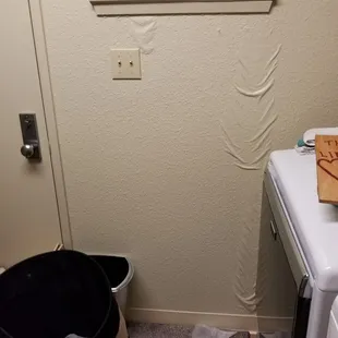 the water damage from the laundry room window