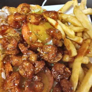 Jerk Shrimp with fries