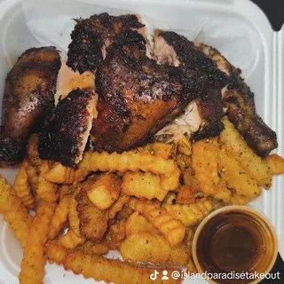 Jerk Chicken and Fries