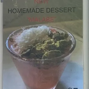 Homemade Malabe dessert