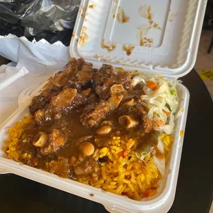 Oxtail and cranberry rice.