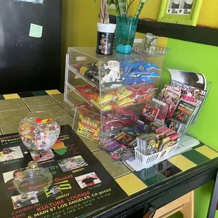 a display of candy and candy bars