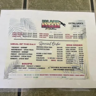 sushi and sashimi, menu