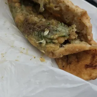 Aloo Pie with chick peas.