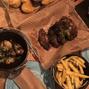 Pholourie, Jerk Wings, Mango Chow &amp; Chandon Beni Garlic Pepper Shrimp