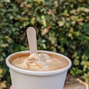 Coffee with caramel cream ice cream